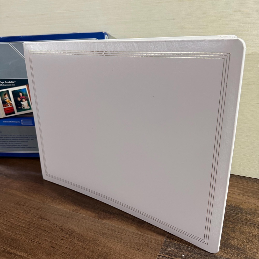 VTG 1998 Jumbo Magnetic Photo Album White Gold Pioneer Japan Expandable NOS
